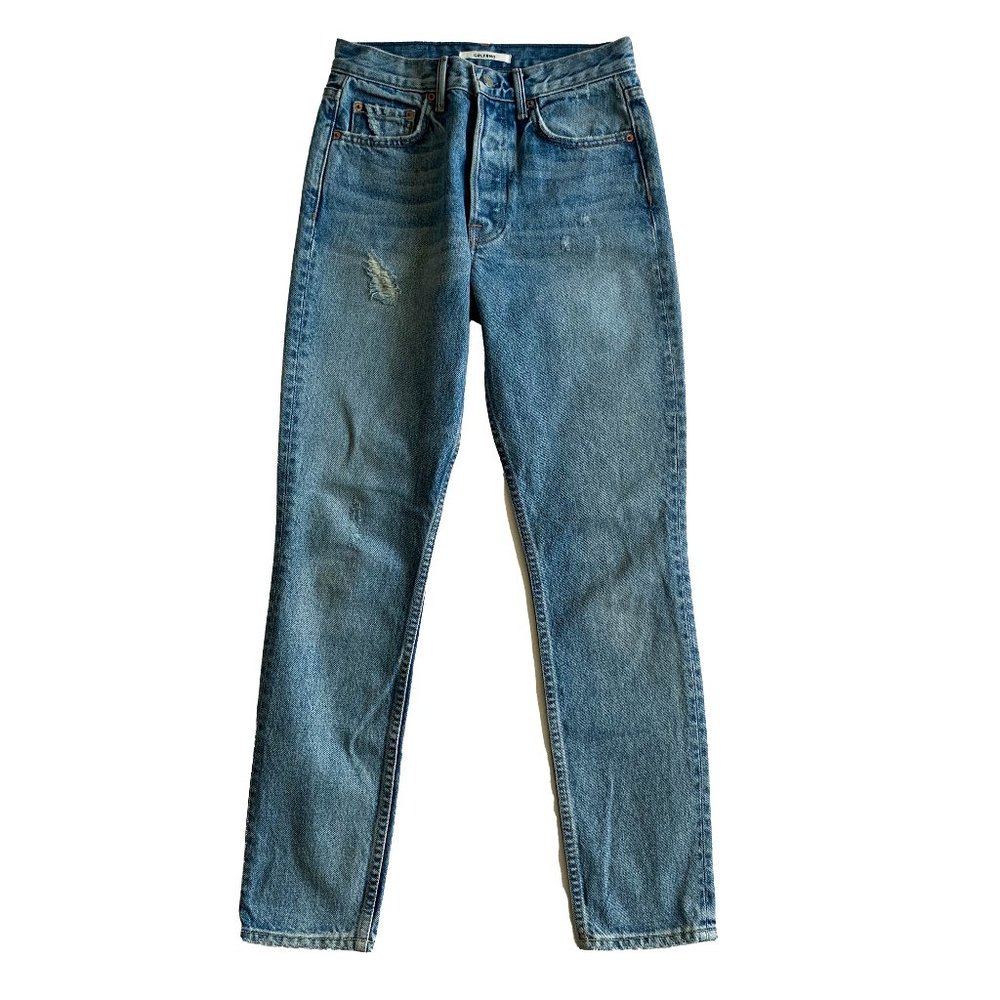 GRLFRND "Karolina" Jeans Embroidered with "Aimee"